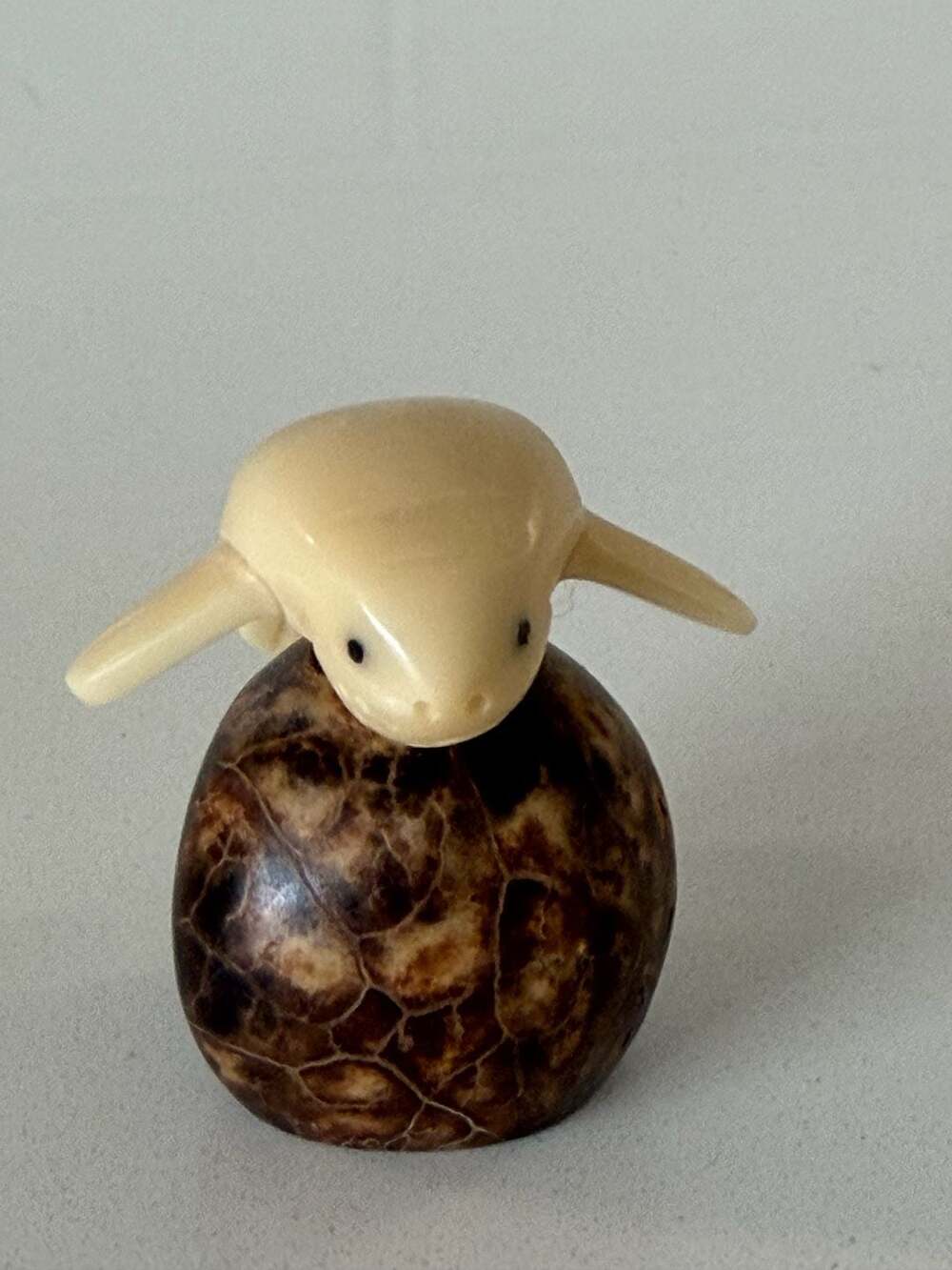 Hand Carved Manatee Tagua Nut Figurine